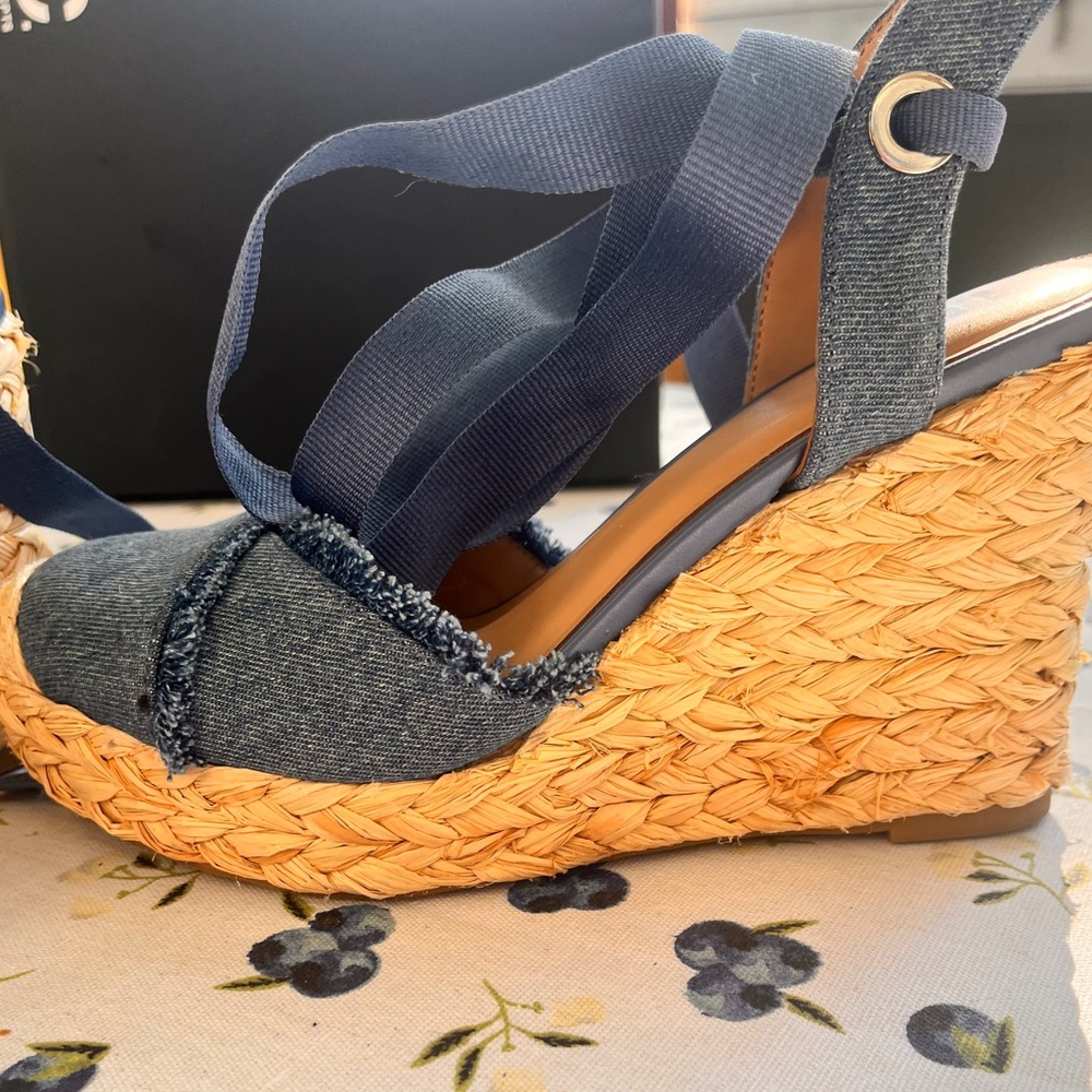 INC espadrilles size 6.5
Made for Macy’s
Moniqueef Denim, 6.5 M
4” heel - Picture 3 of 6